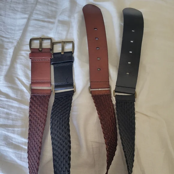 LOFT Black and Brown Belts Suede Wide Belt main image 3